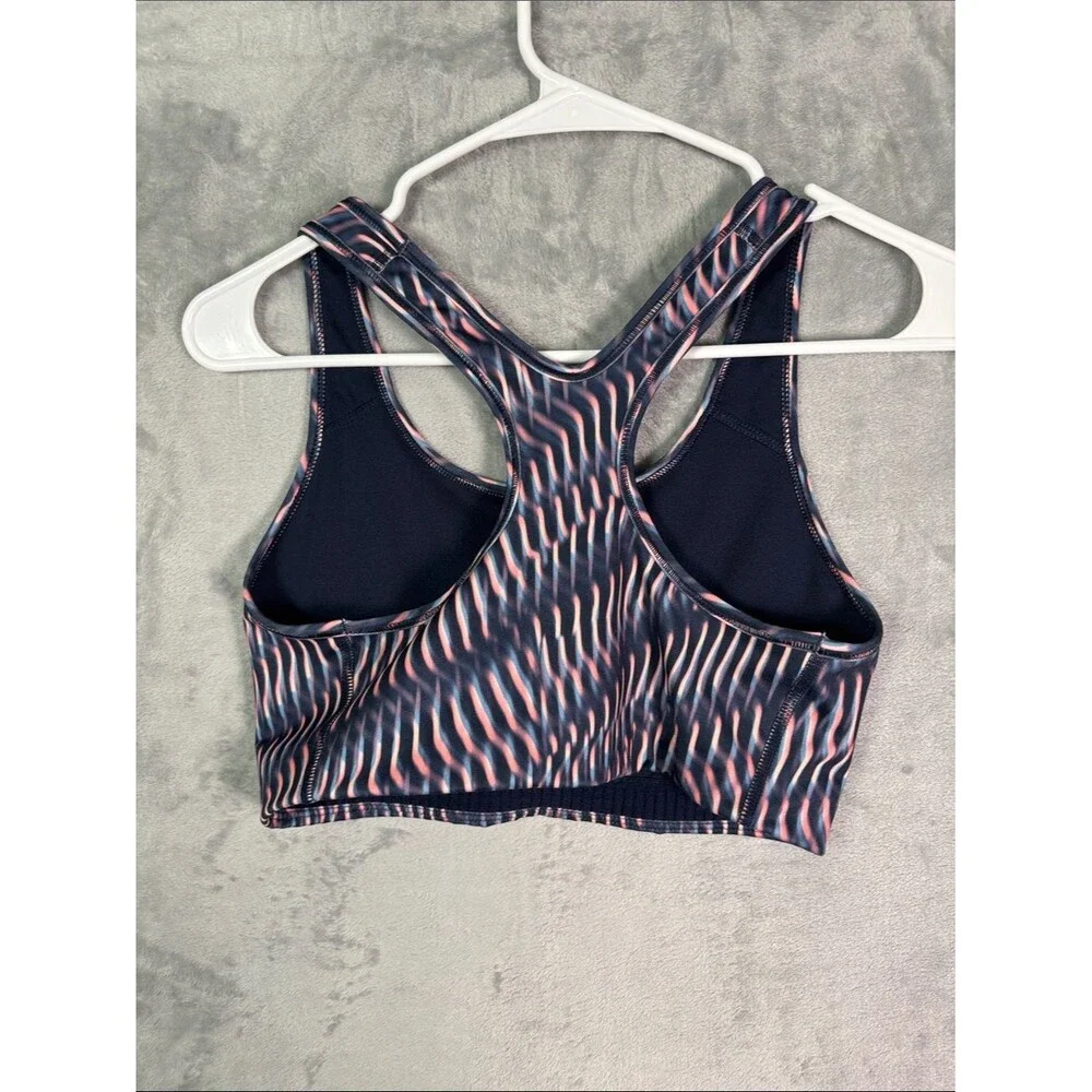 Nike Pink Blue Geometric Logo Sports Bra Size Medium